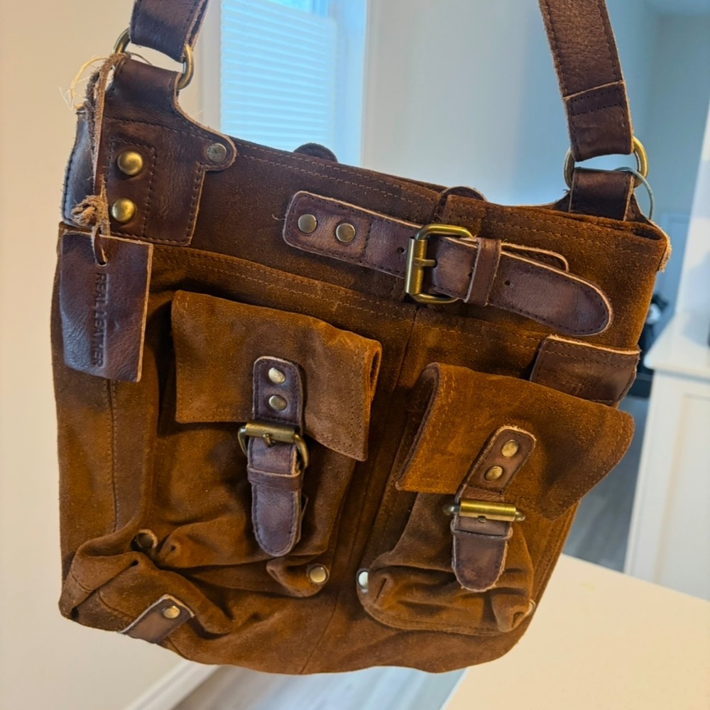 Anabaglish Suede Leather Crossbody